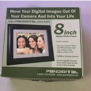 8-Inch Digital Photo Frame - Black & Silver - NIB